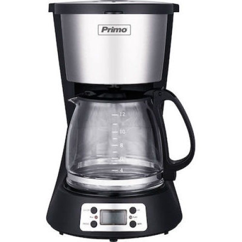 ΚΑΦΕΤΙΕΡΑ ΓΑΛΛΙΚΟΥ PRIMO PRCM-40250 ΜΑΥΡΗ-INOX 12CUPS 1.5Lt ΜΕ TIMER